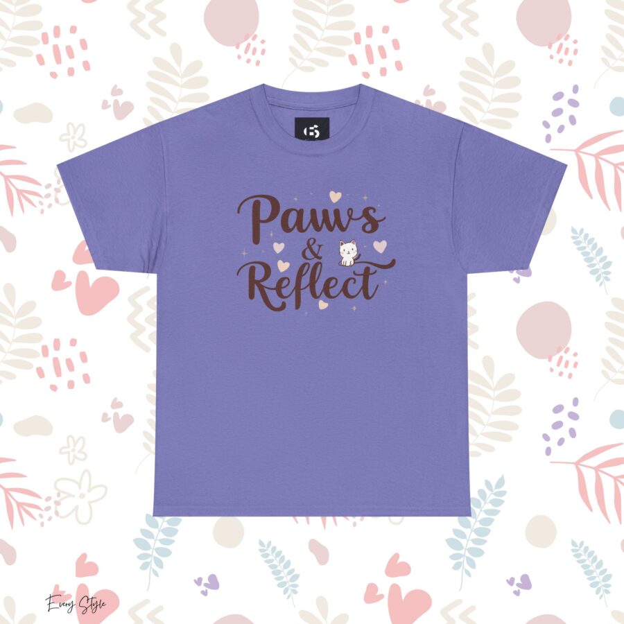 Paws & Reflect Unisex Heavy Cotton Tee - Relaxed Fit Cat Lovers Shirt - Image 20