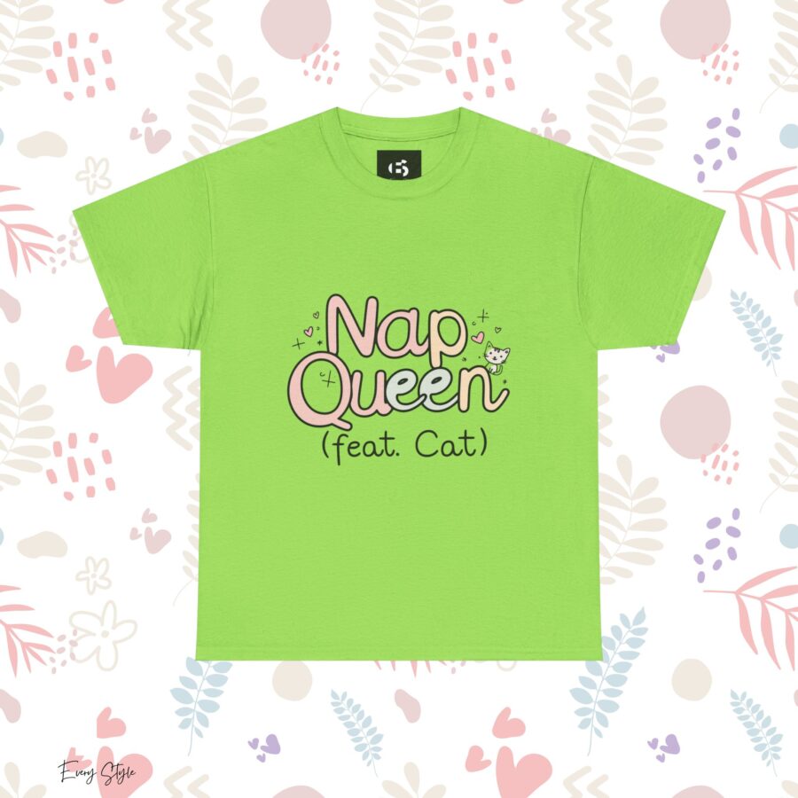 Nap Queen Unisex Heavy Cotton Tee - Perfect Gift for Cat Lovers - Image 11