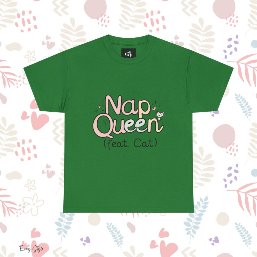 Nap Queen Unisex Heavy Cotton Tee - Perfect Gift for Cat Lovers - Image 13