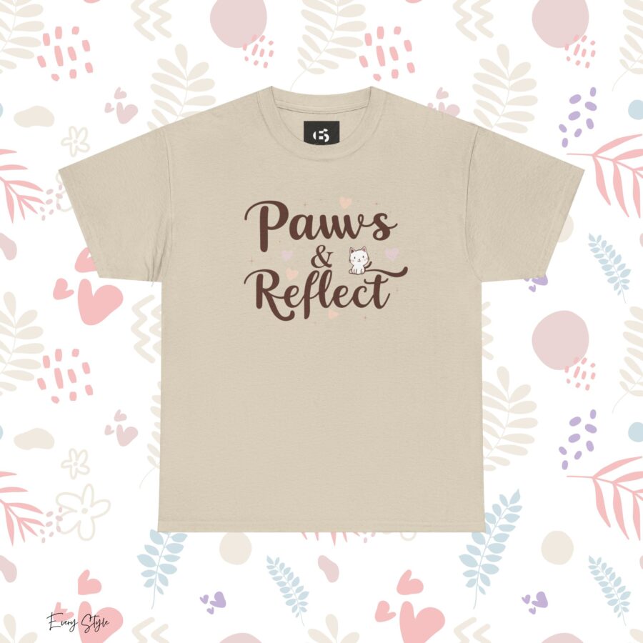 Paws & Reflect Unisex Heavy Cotton Tee - Relaxed Fit Cat Lovers Shirt - Image 6