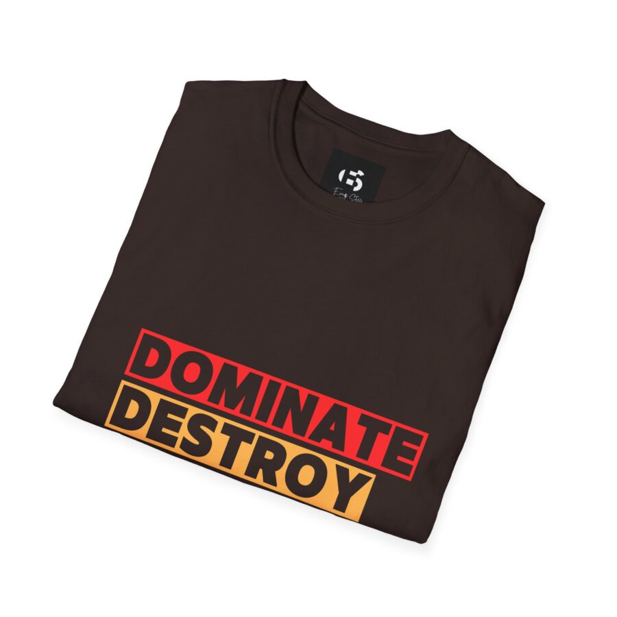 Motivational Unisex Softstyle T-Shirt - Dominate, Destroy, Repeat, Win - Image 4