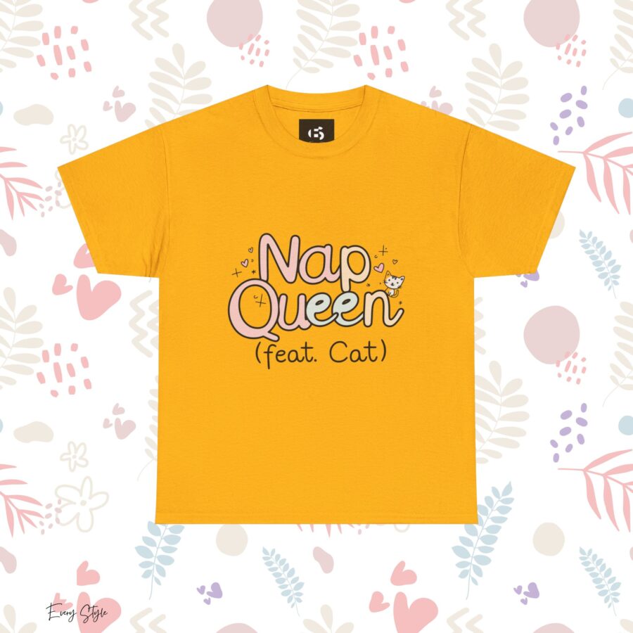 Nap Queen Unisex Heavy Cotton Tee - Perfect Gift for Cat Lovers