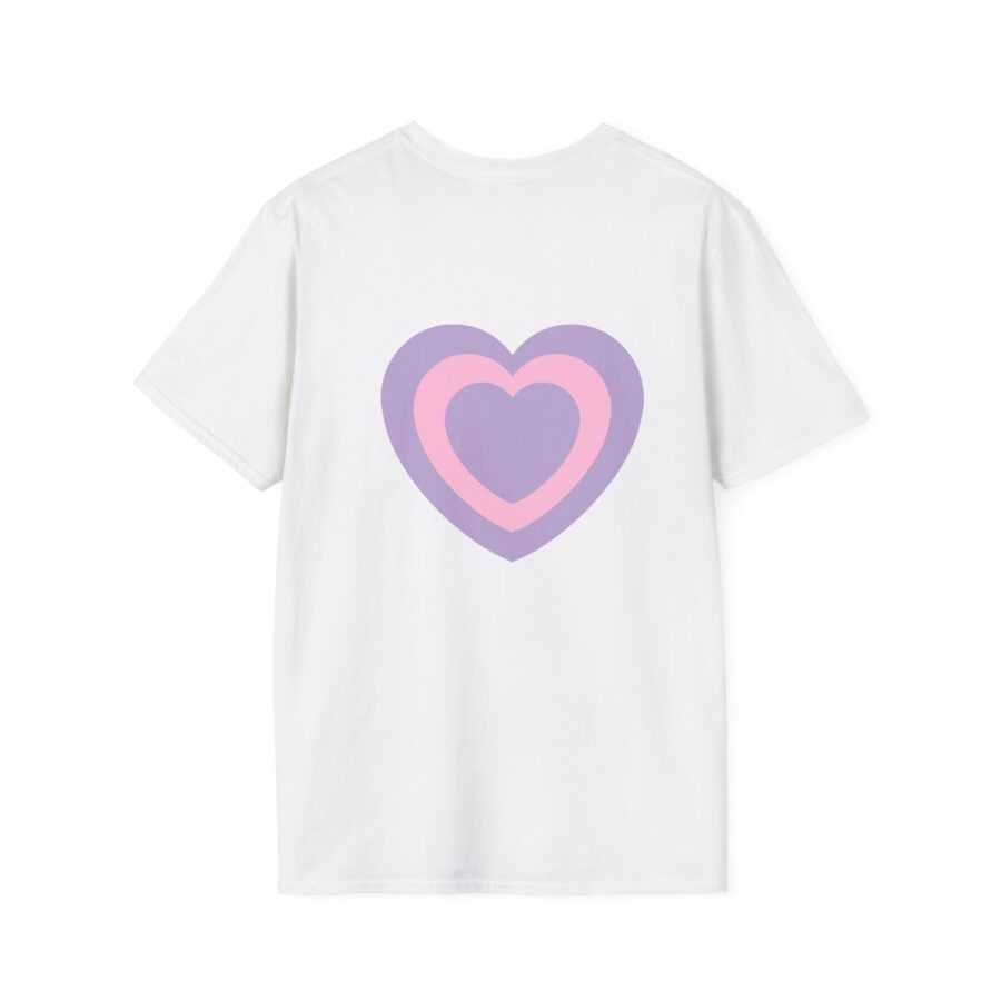 Love Vibes Unisex Softstyle T-Shirt - Heart Design for Couples - Image 2