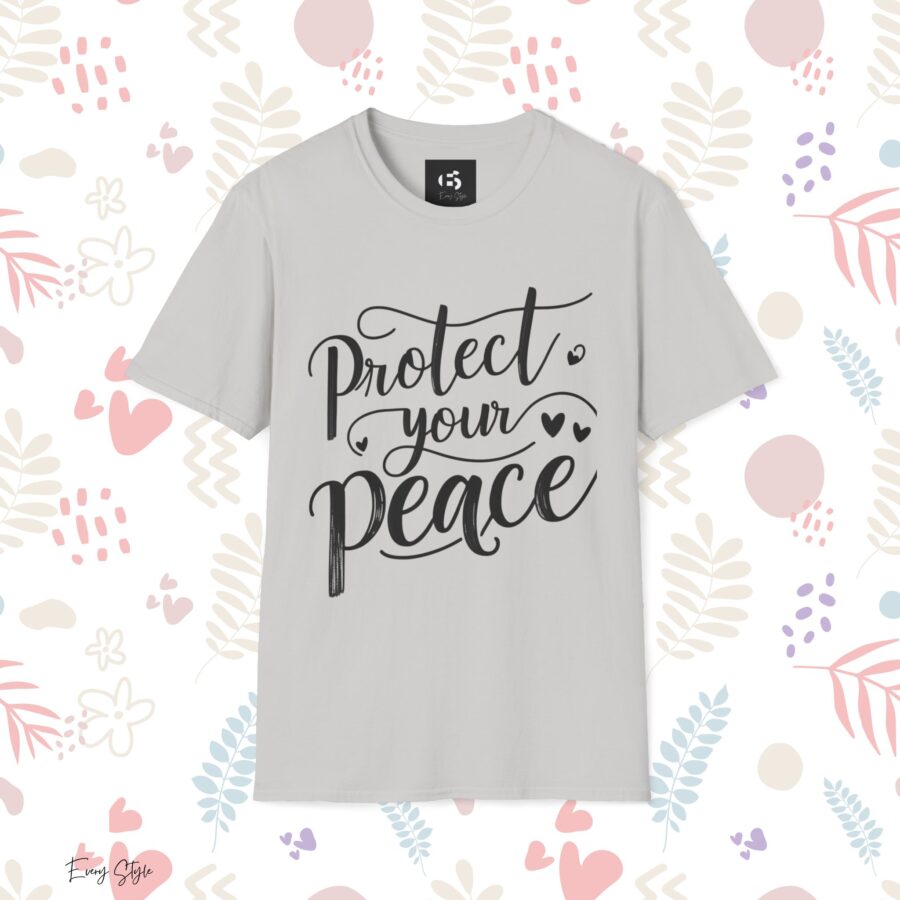 Protect Your Peace Unisex Softstyle T-Shirt - Comfortable Inspirational Tee for Mindfulness and Self-Care - Image 5