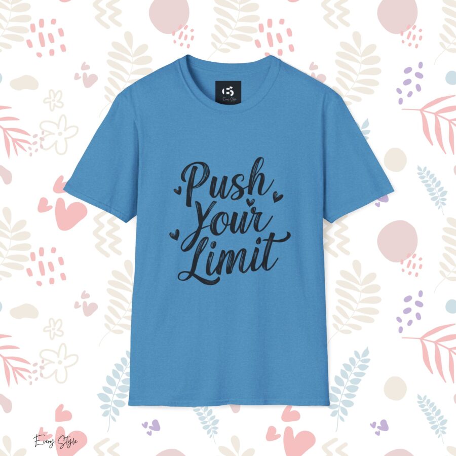 Motivational Unisex Softstyle T-Shirt - 'Push Your Limit' - Inspirational Apparel for Fitness and Self-Improvement