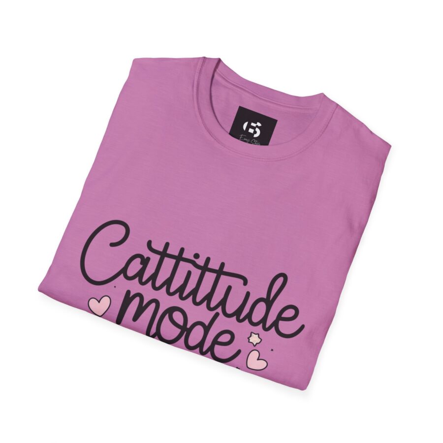 Cattitude Mode On Unisex Softstyle T-Shirt - Cute Cat Lover Tee - Image 23