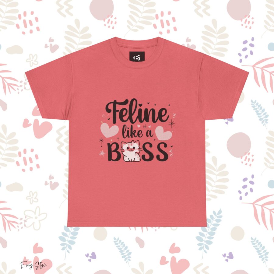 Feline Like a Boss Unisex Heavy Cotton Tee - Fun Cat Lover Shirt - Image 5