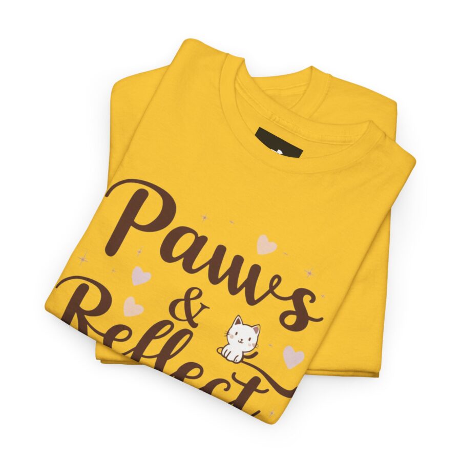 Paws & Reflect Unisex Heavy Cotton Tee - Relaxed Fit Cat Lovers Shirt - Image 2