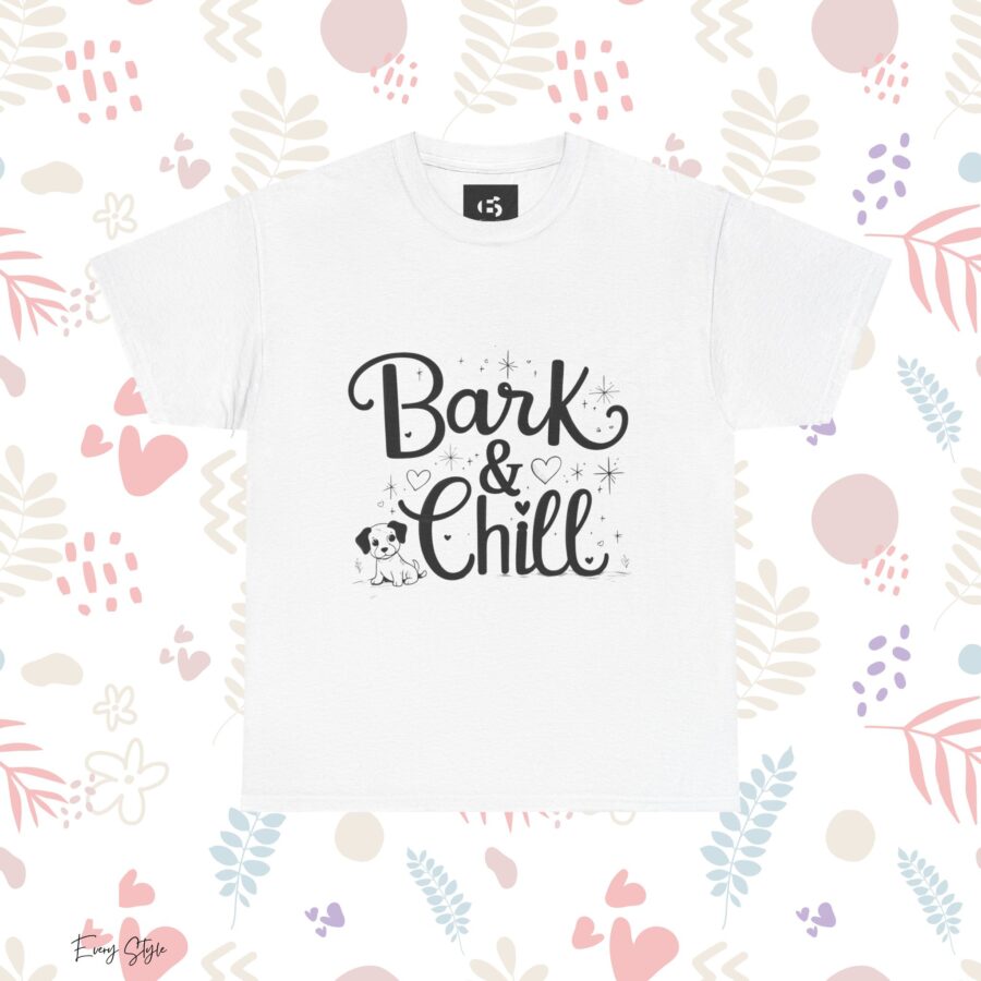 Bark & Chill Unisex Heavy Cotton Tee - Cute Dog Lover Graphic T-Shirt - Image 3