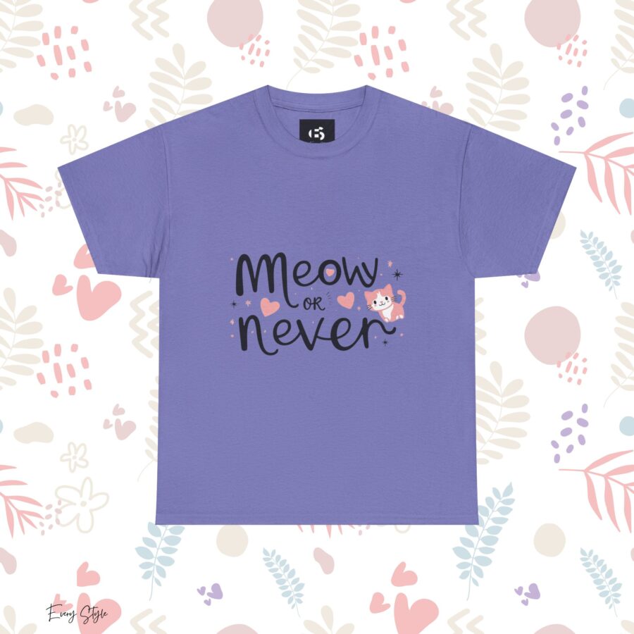 Meow or Never Unisex Heavy Cotton Tee - Image 22