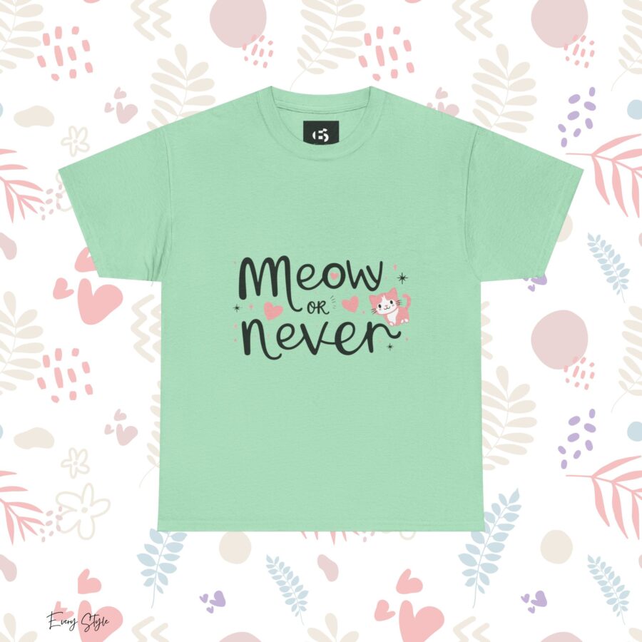 Meow or Never Unisex Heavy Cotton Tee - Image 16