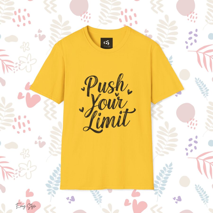 Motivational Unisex Softstyle T-Shirt - 'Push Your Limit' - Inspirational Apparel for Fitness and Self-Improvement - Image 9