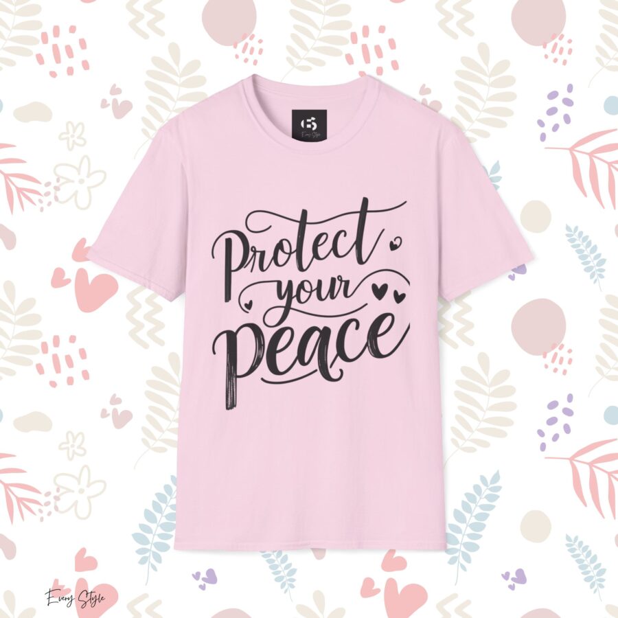 Protect Your Peace Unisex Softstyle T-Shirt - Comfortable Inspirational Tee for Mindfulness and Self-Care - Image 24