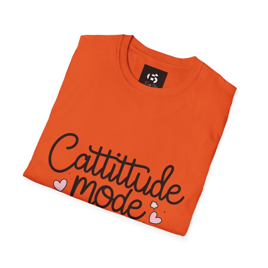 Cattitude Mode On Unisex Softstyle T-Shirt - Cute Cat Lover Tee - Image 11