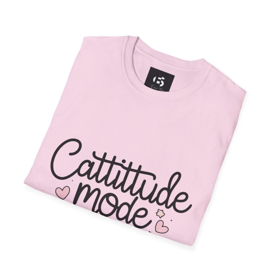 Cattitude Mode On Unisex Softstyle T-Shirt - Cute Cat Lover Tee - Image 25