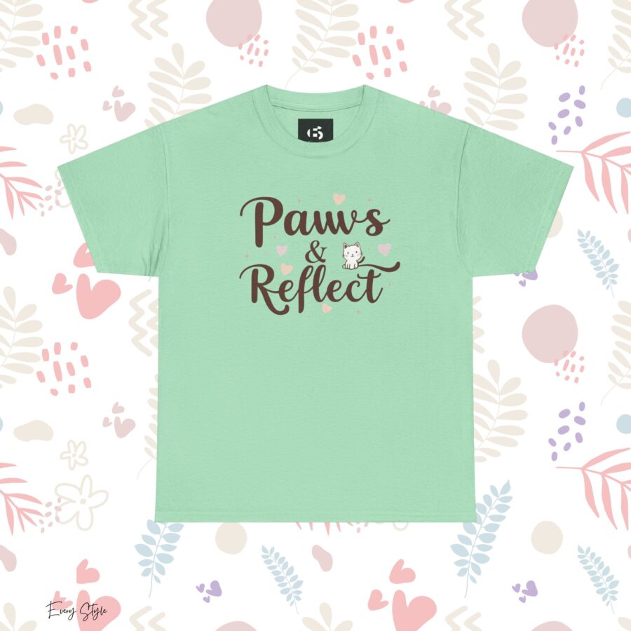 Paws & Reflect Unisex Heavy Cotton Tee - Relaxed Fit Cat Lovers Shirt - Image 14