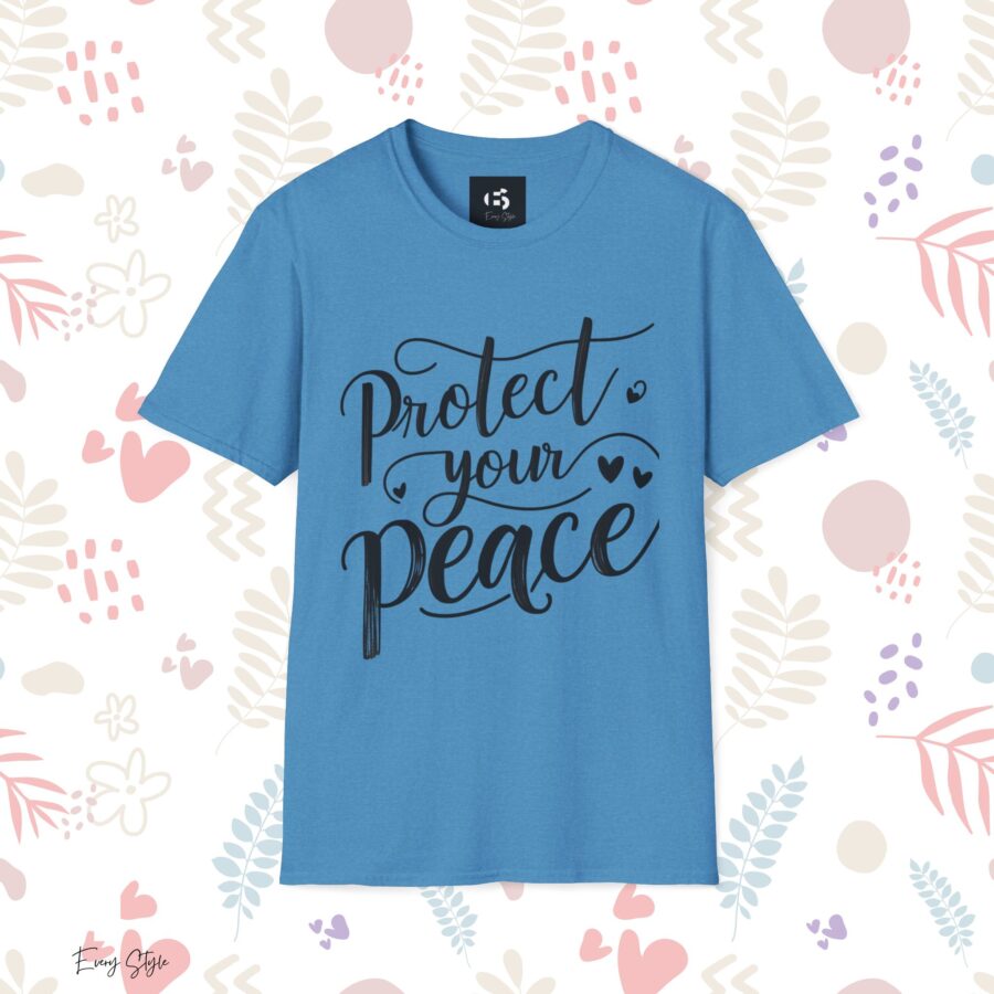 Protect Your Peace Unisex Softstyle T-Shirt - Comfortable Inspirational Tee for Mindfulness and Self-Care