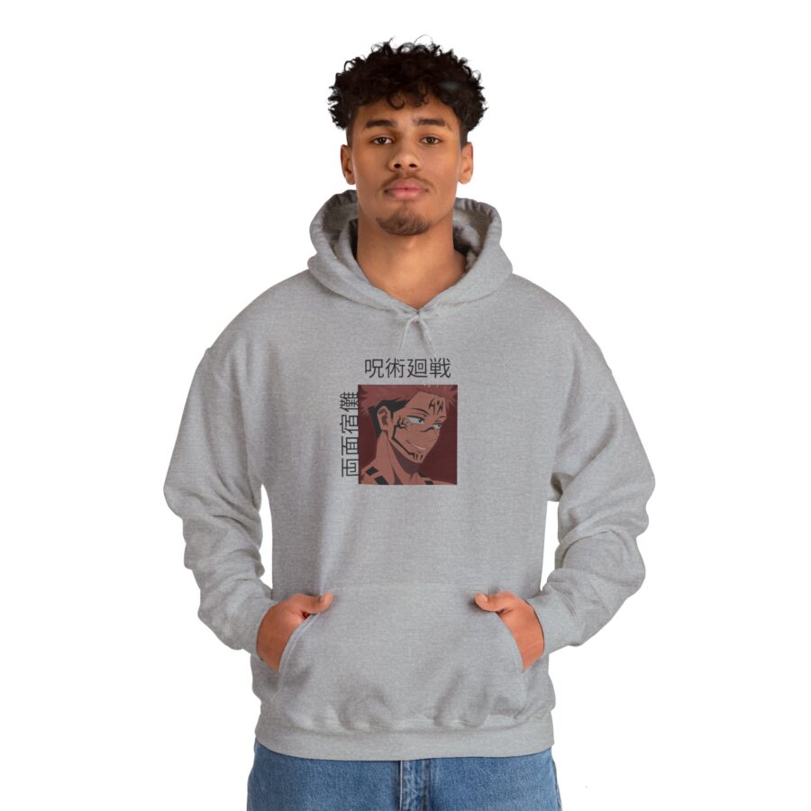 Anime-Inspired Unisex Heavy Blend Hoodie with Stylish Graphics - Image 2