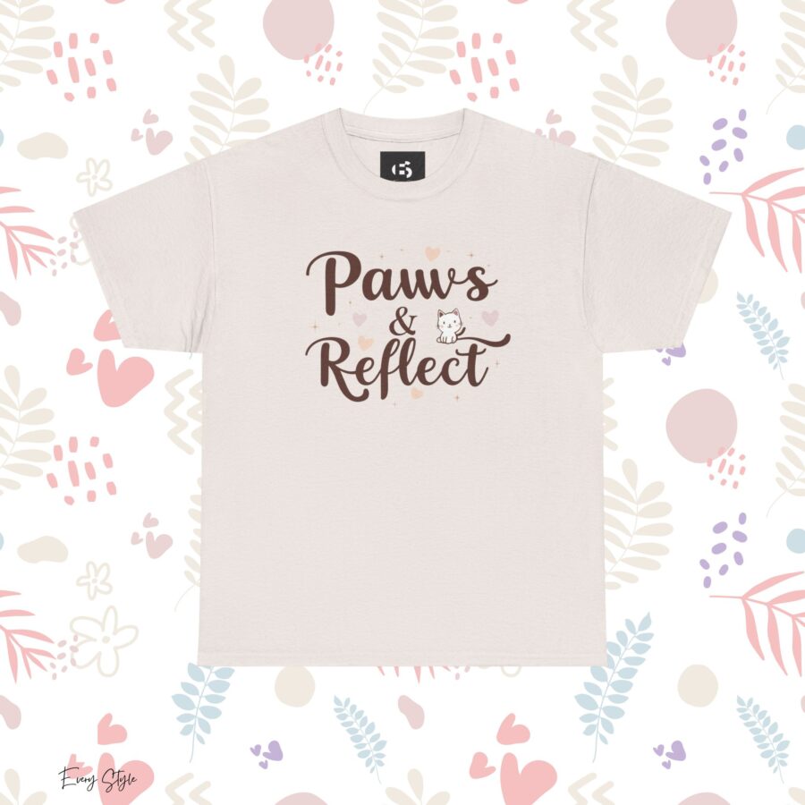 Paws & Reflect Unisex Heavy Cotton Tee - Relaxed Fit Cat Lovers Shirt - Image 8