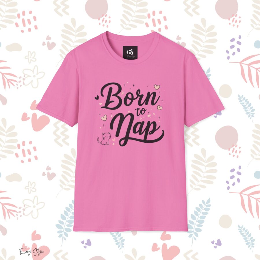 Born to Nap Unisex Softstyle T-Shirt – Comfy Shirt for Cat Lovers - Image 22