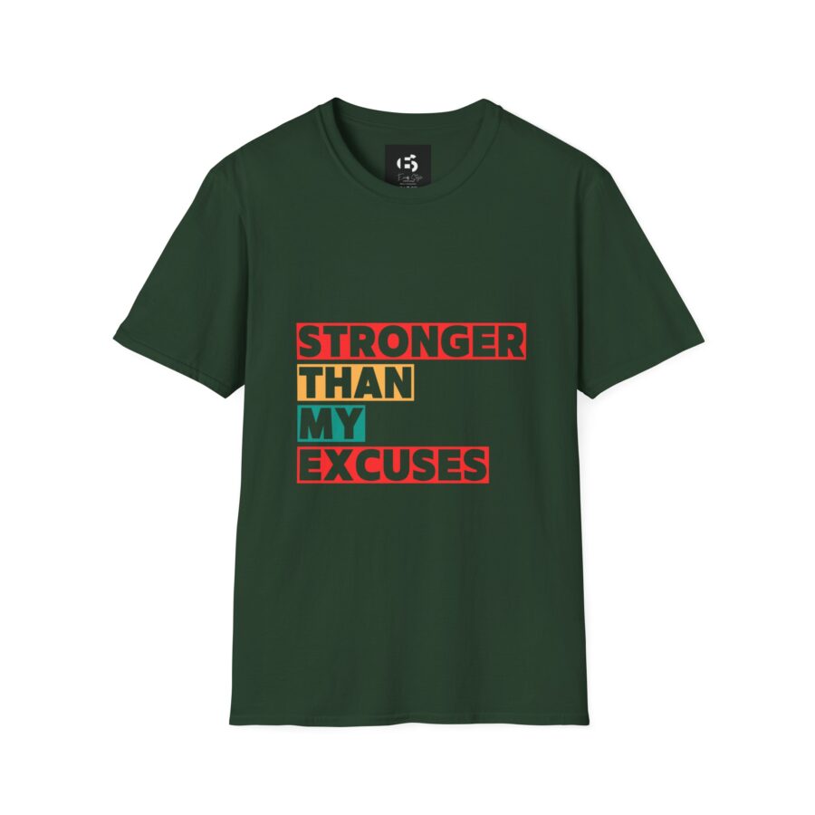 Motivational Unisex Softstyle T-Shirt - 'Stronger Than My Excuses' - Image 6