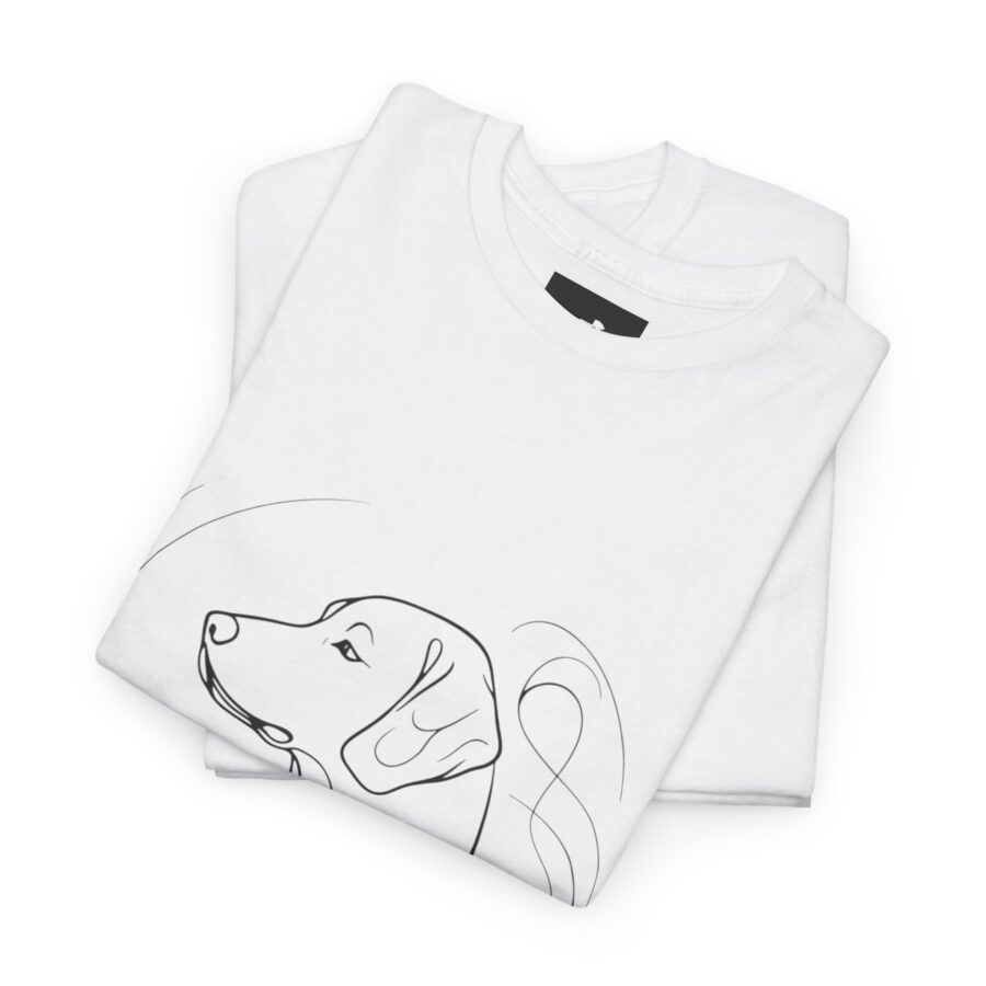 Minimalist Dog Outline Unisex Heavy Cotton Tee - Perfect Gift for Pet Lovers - Image 4