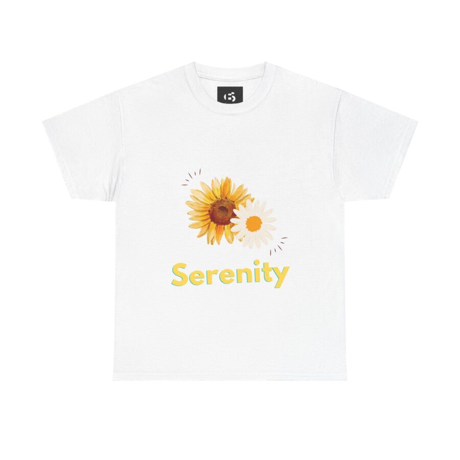 Serenity Sunflower Unisex Heavy Cotton Tee - Image 2