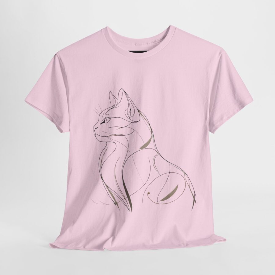 Stylish Cat Outline Unisex Heavy Cotton Tee - Perfect Gift for Cat Lovers - Image 21