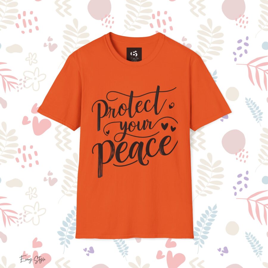 Protect Your Peace Unisex Softstyle T-Shirt - Comfortable Inspirational Tee for Mindfulness and Self-Care - Image 9