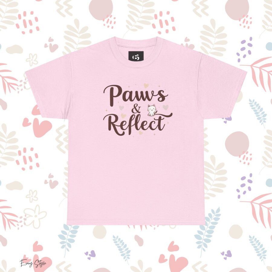 Paws & Reflect Unisex Heavy Cotton Tee - Relaxed Fit Cat Lovers Shirt - Image 22