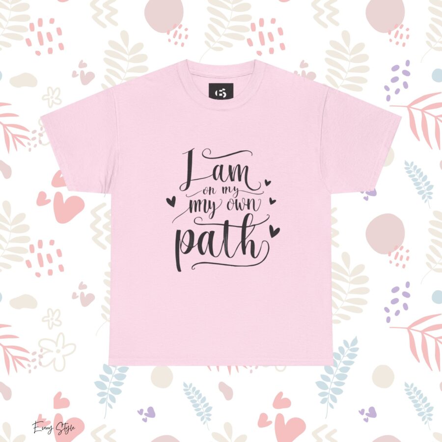 Inspirational Unisex Heavy Cotton Tee - 'I am on my own path' - Image 23