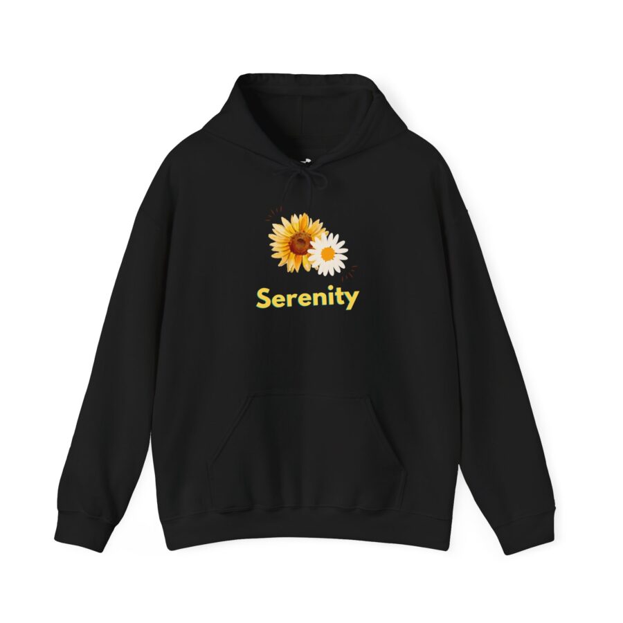 Serenity Floral Hoodie - Unisex Heavy Blend™ Sweatshirt with Sunflowers - Image 3