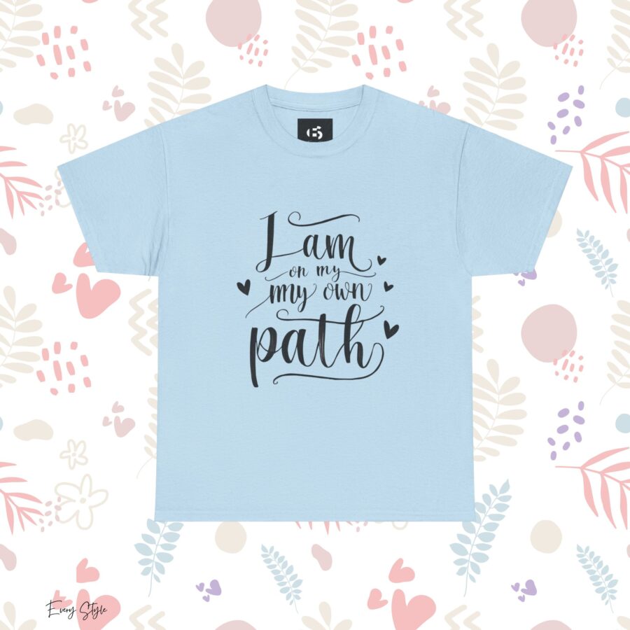 Inspirational Unisex Heavy Cotton Tee - 'I am on my own path' - Image 19