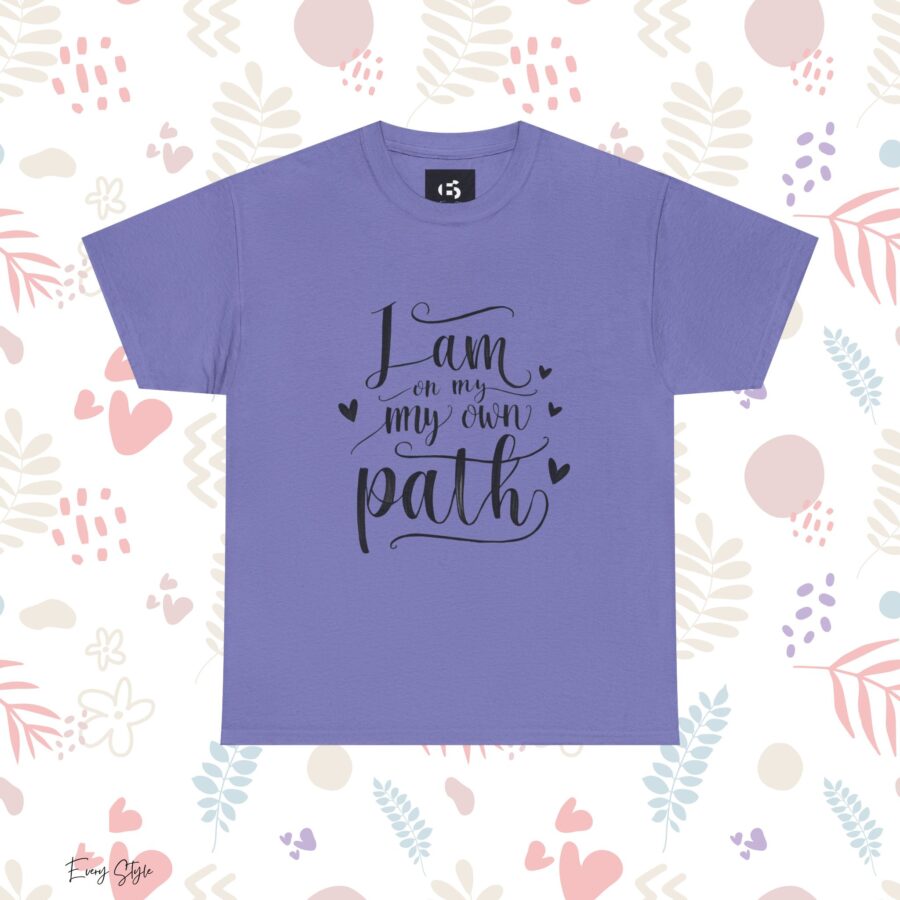 Inspirational Unisex Heavy Cotton Tee - 'I am on my own path' - Image 21