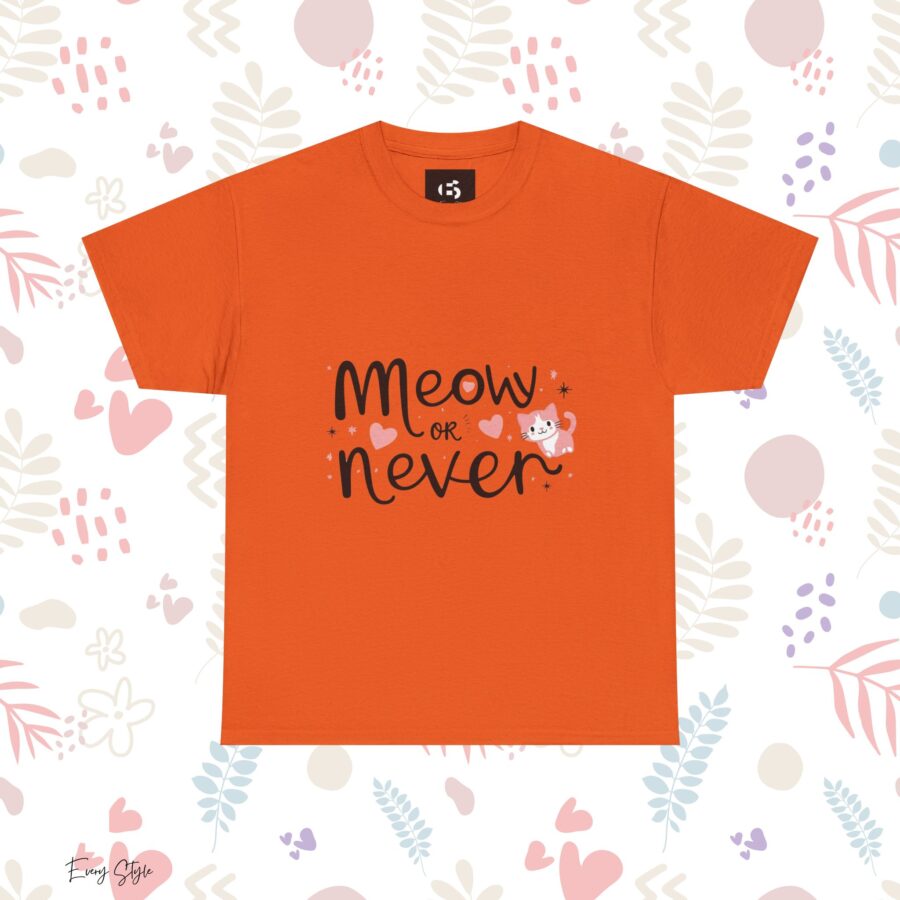 Meow or Never Unisex Heavy Cotton Tee - Image 11