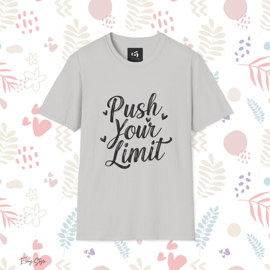 Motivational Unisex Softstyle T-Shirt - 'Push Your Limit' - Inspirational Apparel for Fitness and Self-Improvement - Image 5