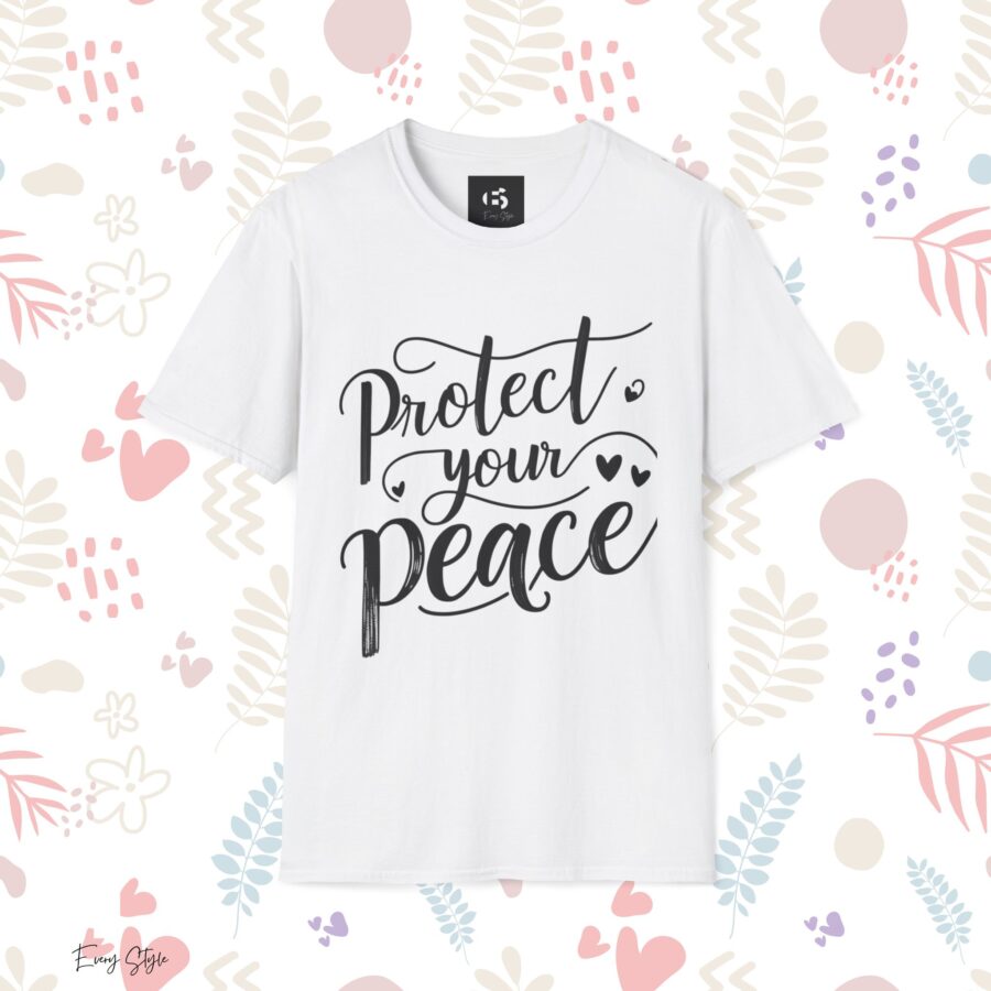 Protect Your Peace Unisex Softstyle T-Shirt - Comfortable Inspirational Tee for Mindfulness and Self-Care - Image 3