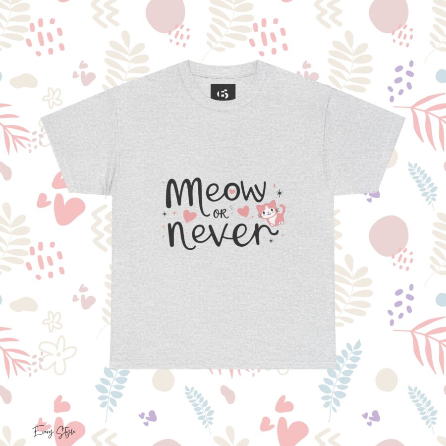 Meow or Never Unisex Heavy Cotton Tee - Image 5