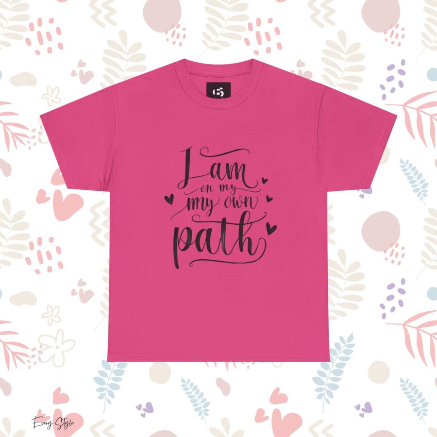 Inspirational Unisex Heavy Cotton Tee - 'I am on my own path' - Image 25