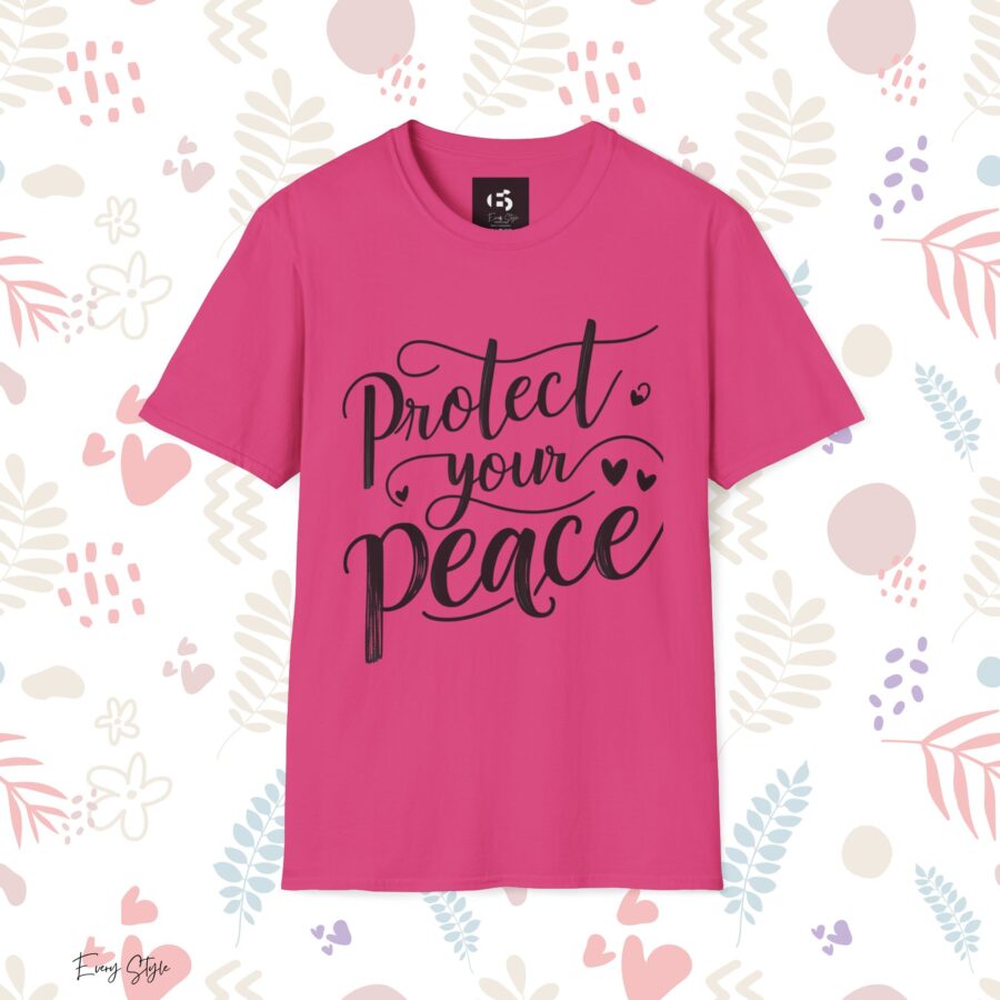 Protect Your Peace Unisex Softstyle T-Shirt - Comfortable Inspirational Tee for Mindfulness and Self-Care - Image 26