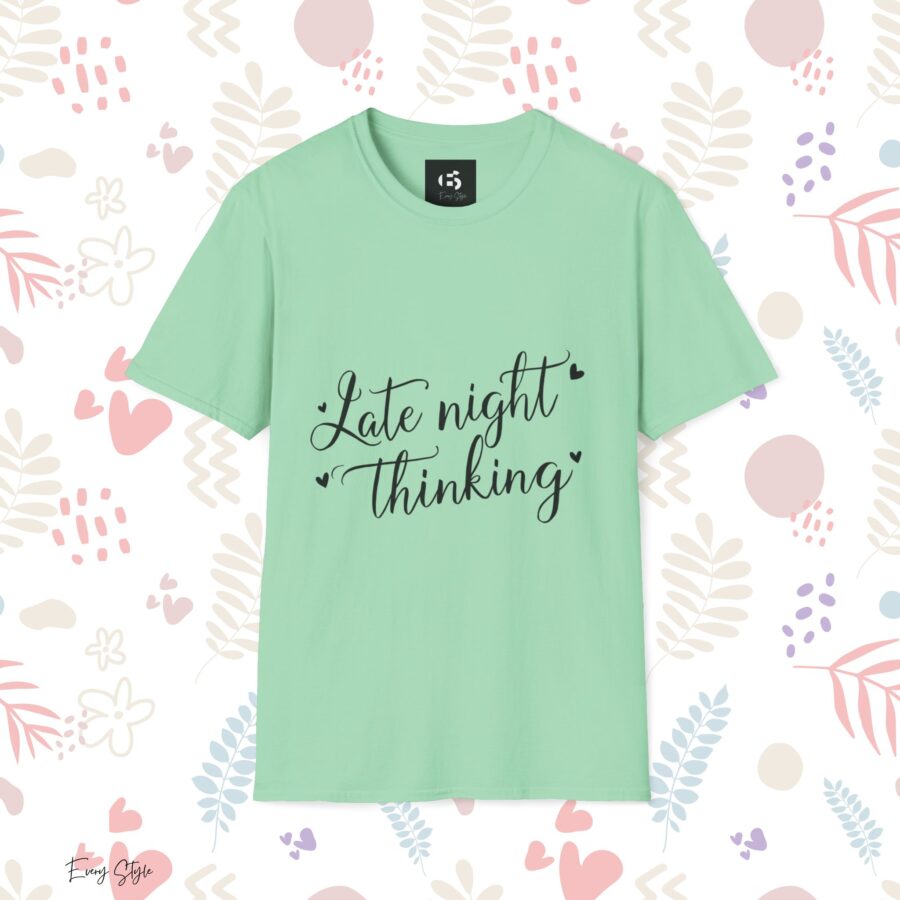 Late Night Thinking Unisex Softstyle T-Shirt - Cozy and Inspirational - Image 13