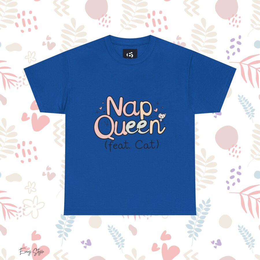 Nap Queen Unisex Heavy Cotton Tee - Perfect Gift for Cat Lovers - Image 17