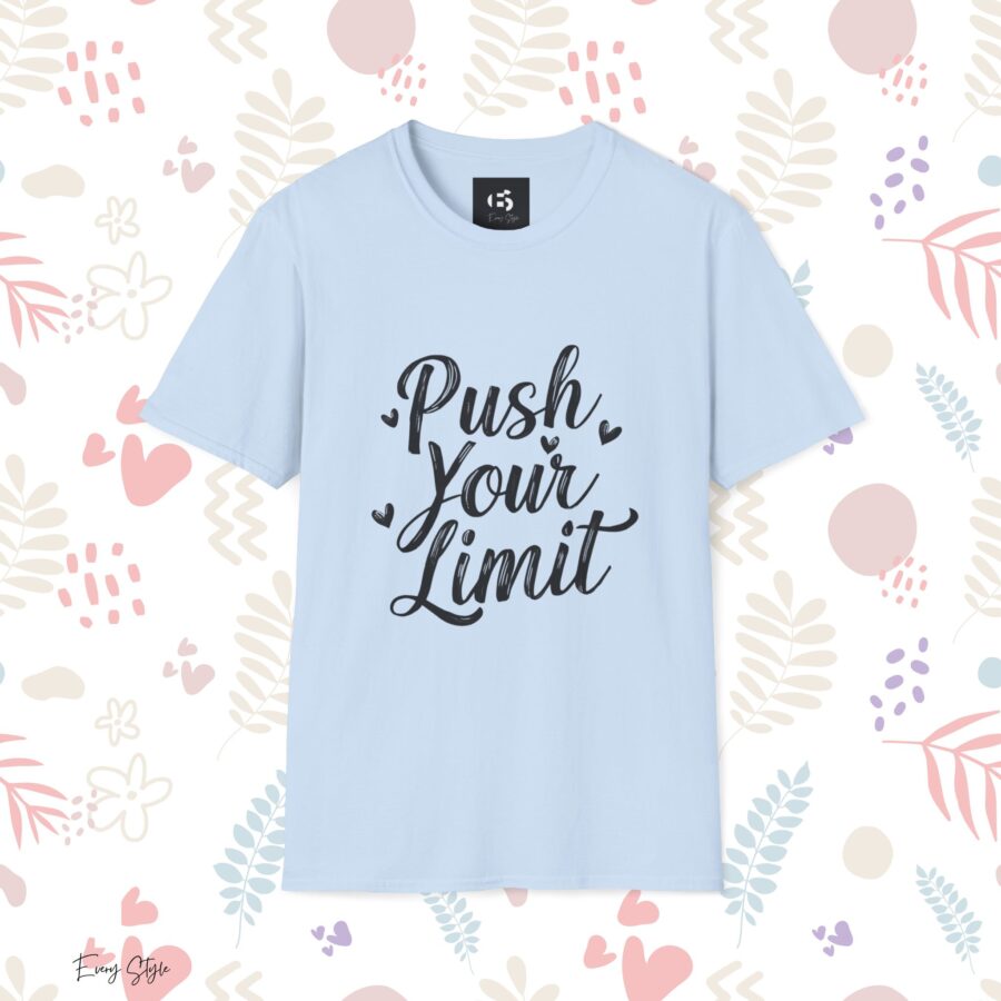 Motivational Unisex Softstyle T-Shirt - 'Push Your Limit' - Inspirational Apparel for Fitness and Self-Improvement - Image 17