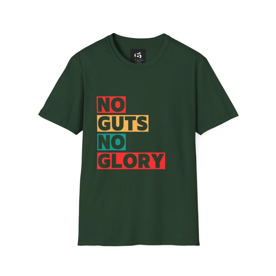 Motivational Unisex T-Shirt | No Guts No Glory | Softstyle Casual Wear - Image 5