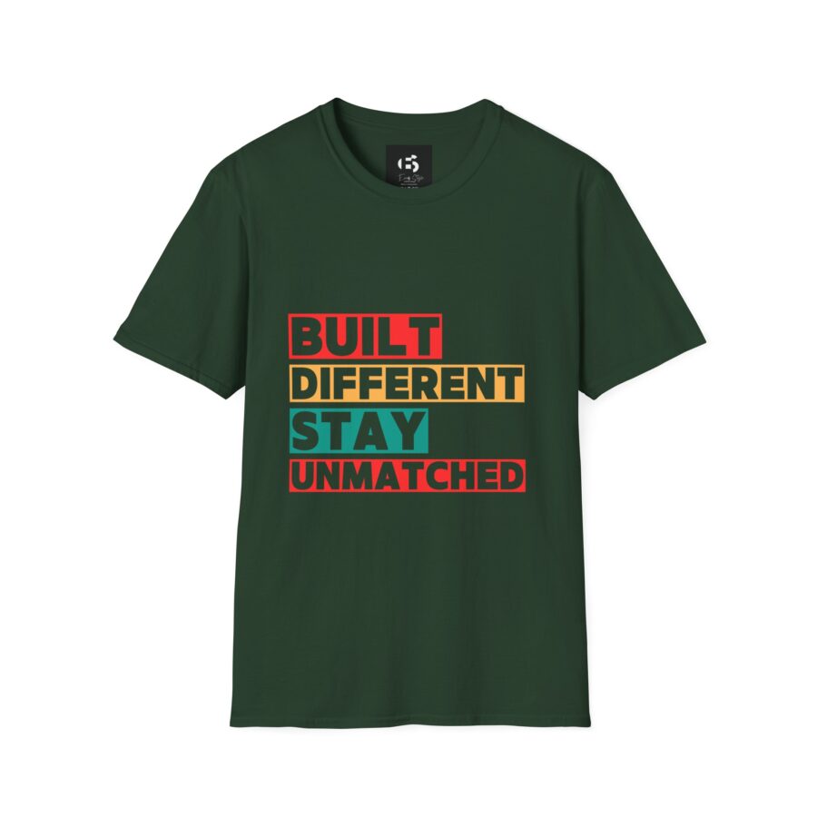 'Built Different, Stay Unmatched' Unisex Softstyle T-Shirt - Motivational Tee for Everyday Wear - Image 6