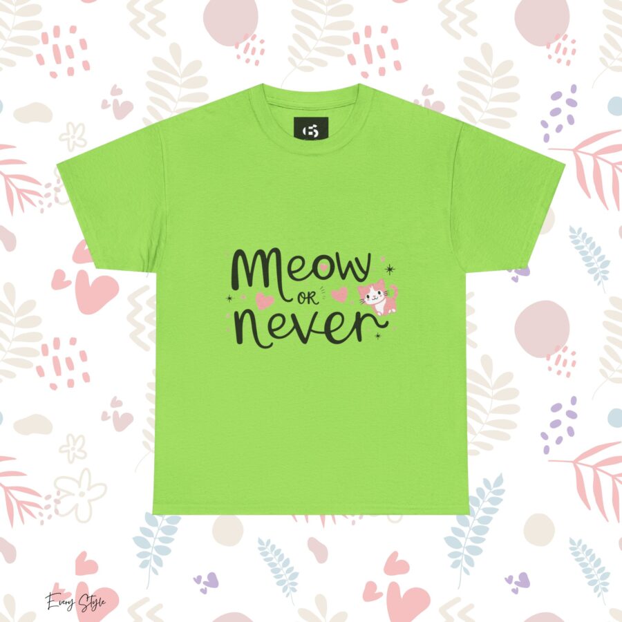 Meow or Never Unisex Heavy Cotton Tee - Image 13