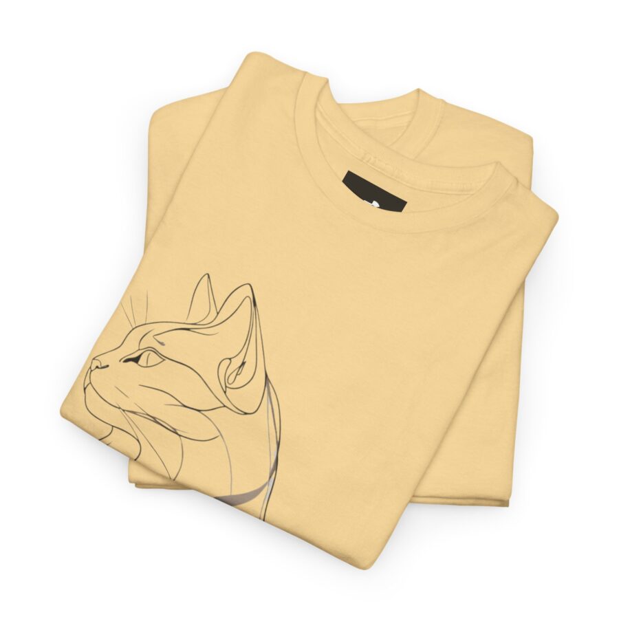 Stylish Cat Outline Unisex Heavy Cotton Tee - Perfect Gift for Cat Lovers - Image 11