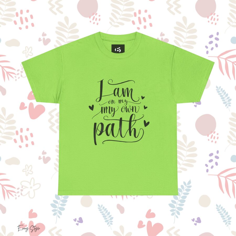 Inspirational Unisex Heavy Cotton Tee - 'I am on my own path' - Image 13