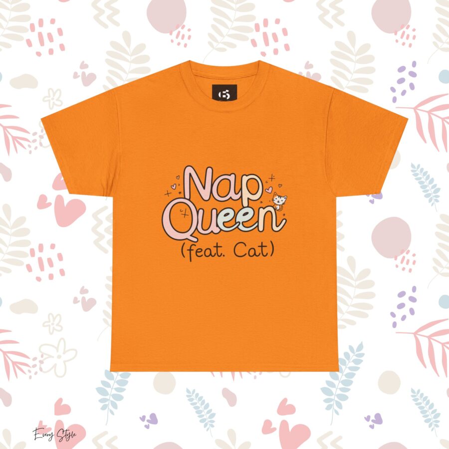 Nap Queen Unisex Heavy Cotton Tee - Perfect Gift for Cat Lovers - Image 9