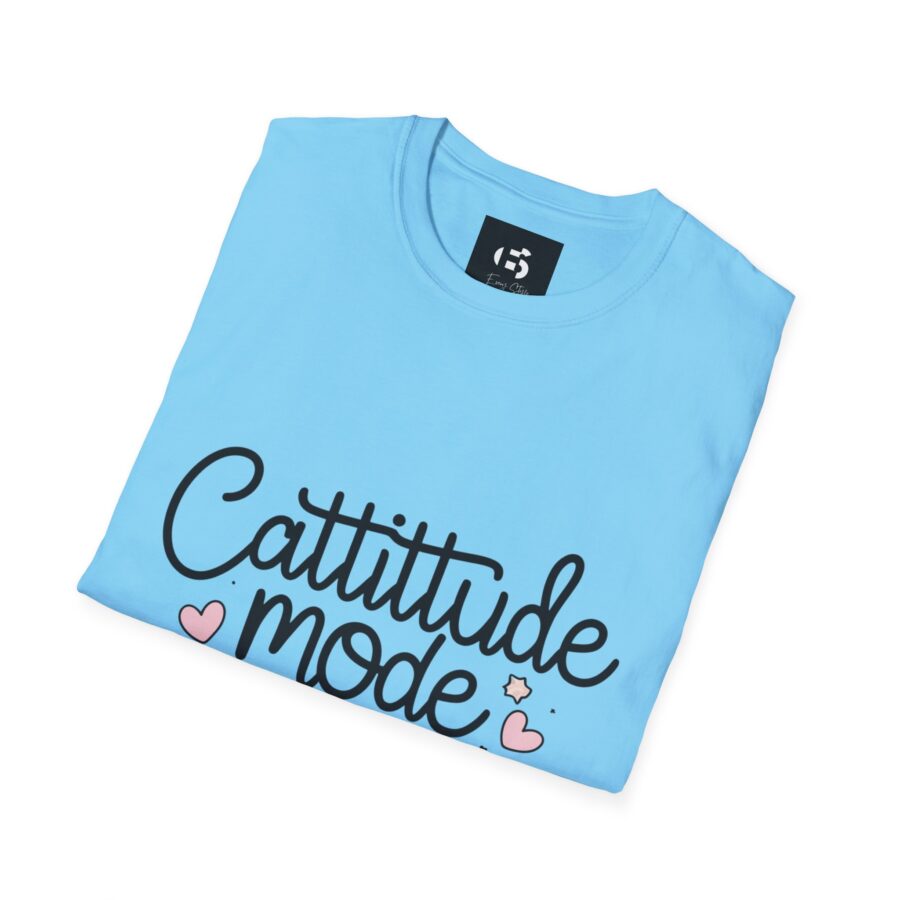 Cattitude Mode On Unisex Softstyle T-Shirt - Cute Cat Lover Tee - Image 19